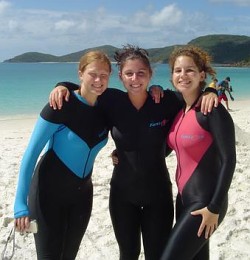 girls in sun safe swimming clothes