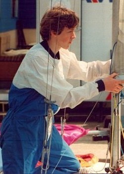 sailing suit blue white