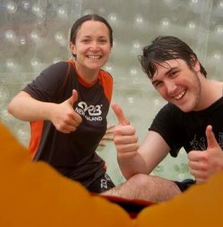 zorbing gets you wet